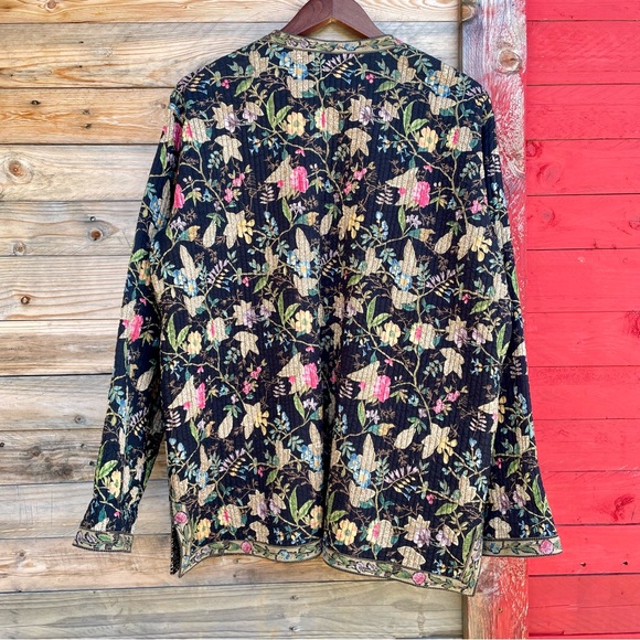 Sam Hiln’s Collection cotton quilted floral button down jacket - Picture 8 of 9